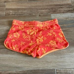 Playboy Terry cloth shorts  Pretty orange tropical print
